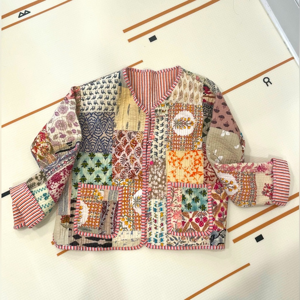 Patch work cotton jacket